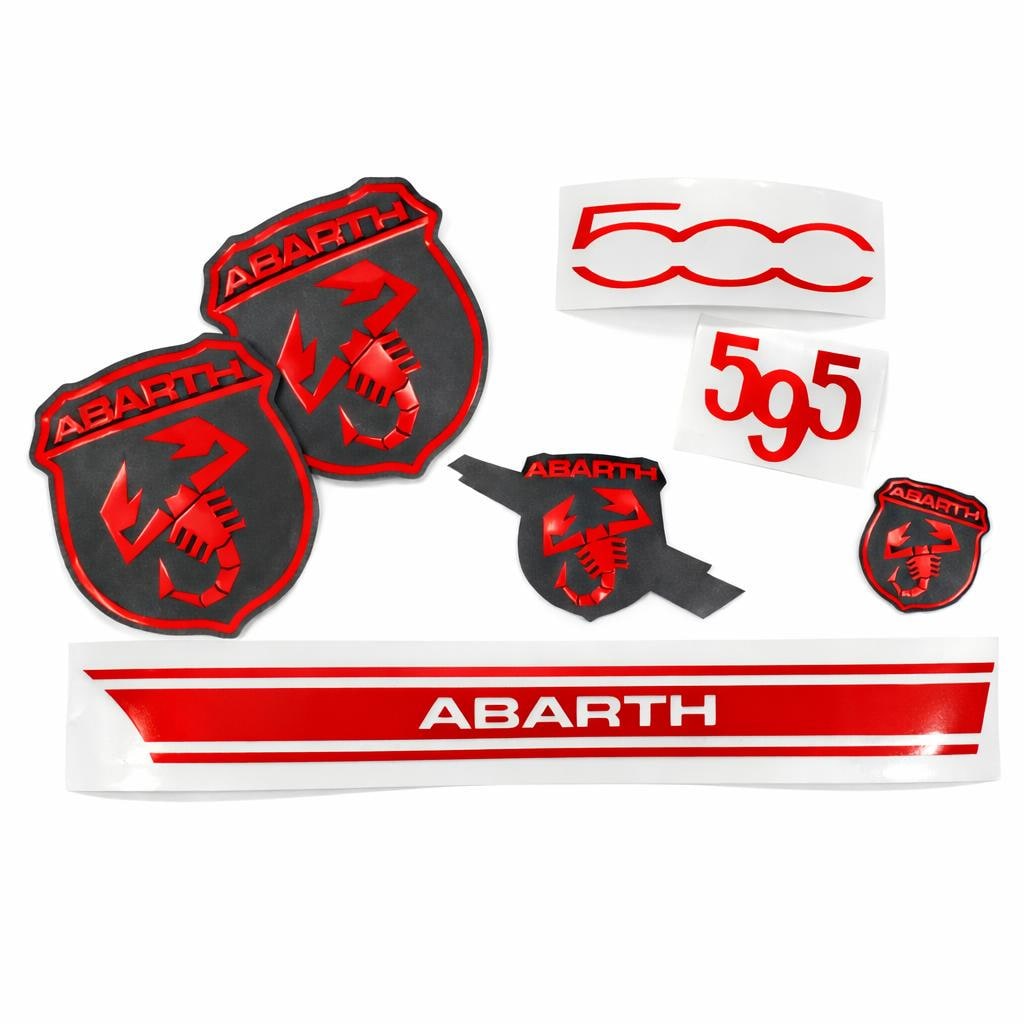 Fiat 500 / 595 Abarth Emblem-Overlay Komplettset – Wunschfarbe