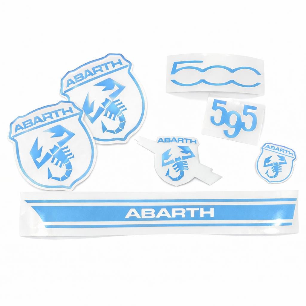 Fiat 500 / 595 Abarth Emblem-Overlay Komplettset – Wunschfarbe
