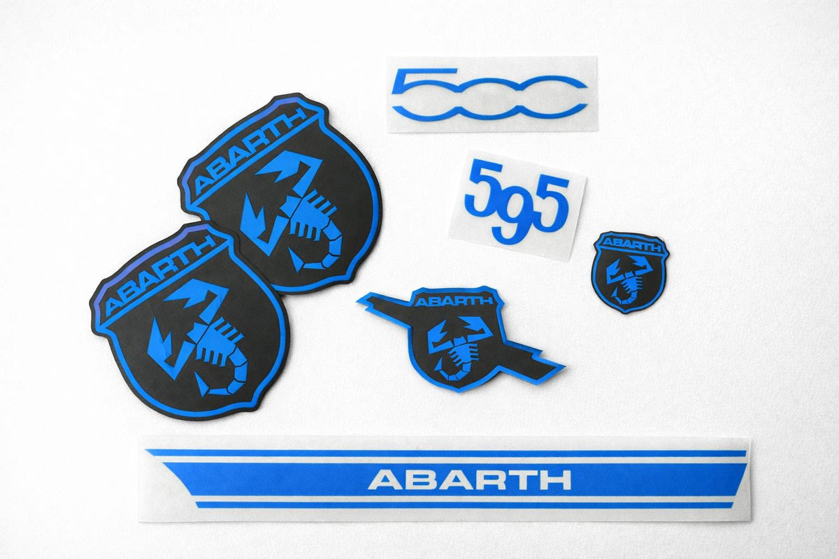 Fiat 500 / 595 Abarth Emblem-Overlay Komplettset – Wunschfarbe