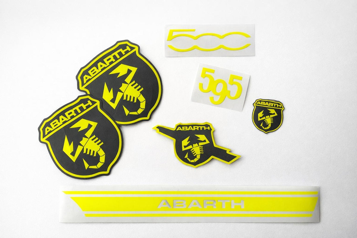 Fiat 500 / 595 Abarth Emblem-Overlay Komplettset – Wunschfarbe