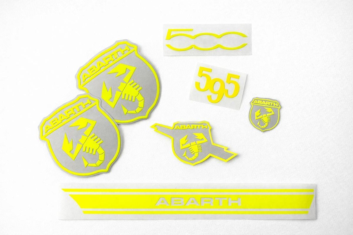 Fiat 500 / 595 Abarth Emblem-Overlay Komplettset – Wunschfarbe