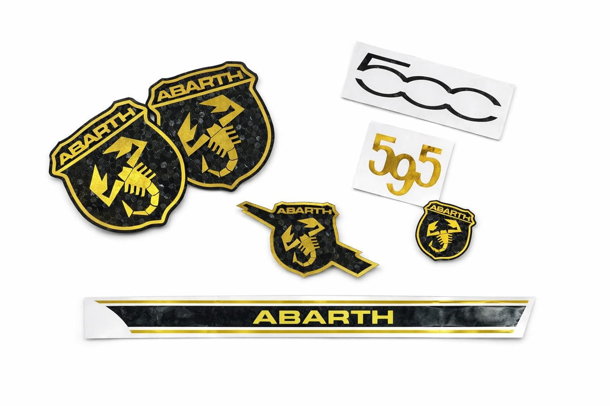 Fiat 500 / 595 Abarth Emblem-Overlay Komplettset – Wunschfarbe