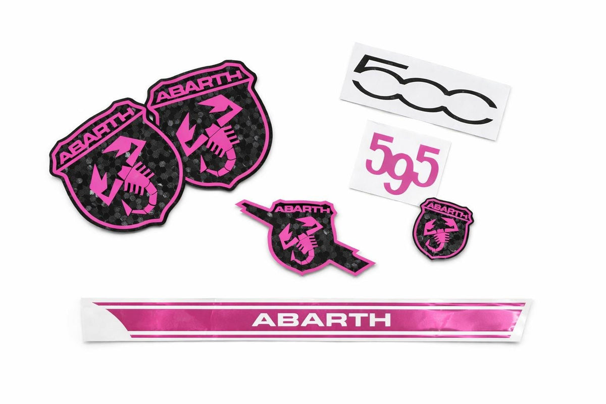 Fiat 500 / 595 Abarth Emblem-Overlay Komplettset – Wunschfarbe