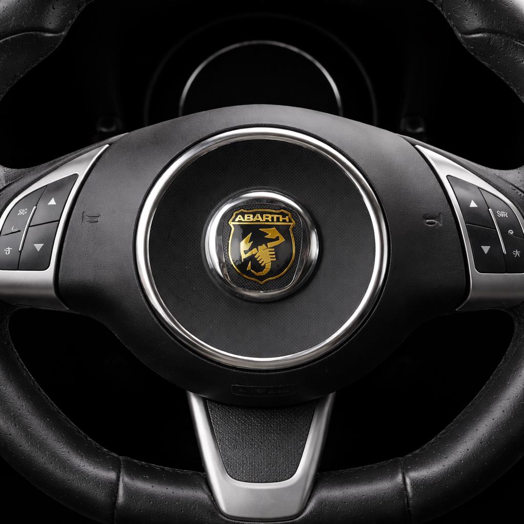Fiat 500 Abarth Emblem-Overlay Lenkrad – Wunschfarbe