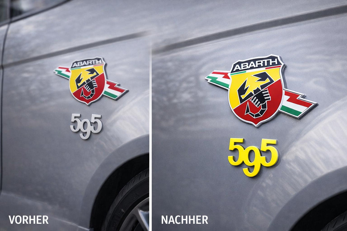 Fiat 500 Abarth 595 Emblem-Overlay Kotflügel – Wunschfarbe