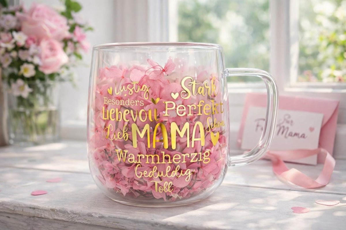 Tassen-Sticker „Hab dich lieb“ – Geschenk für Mama