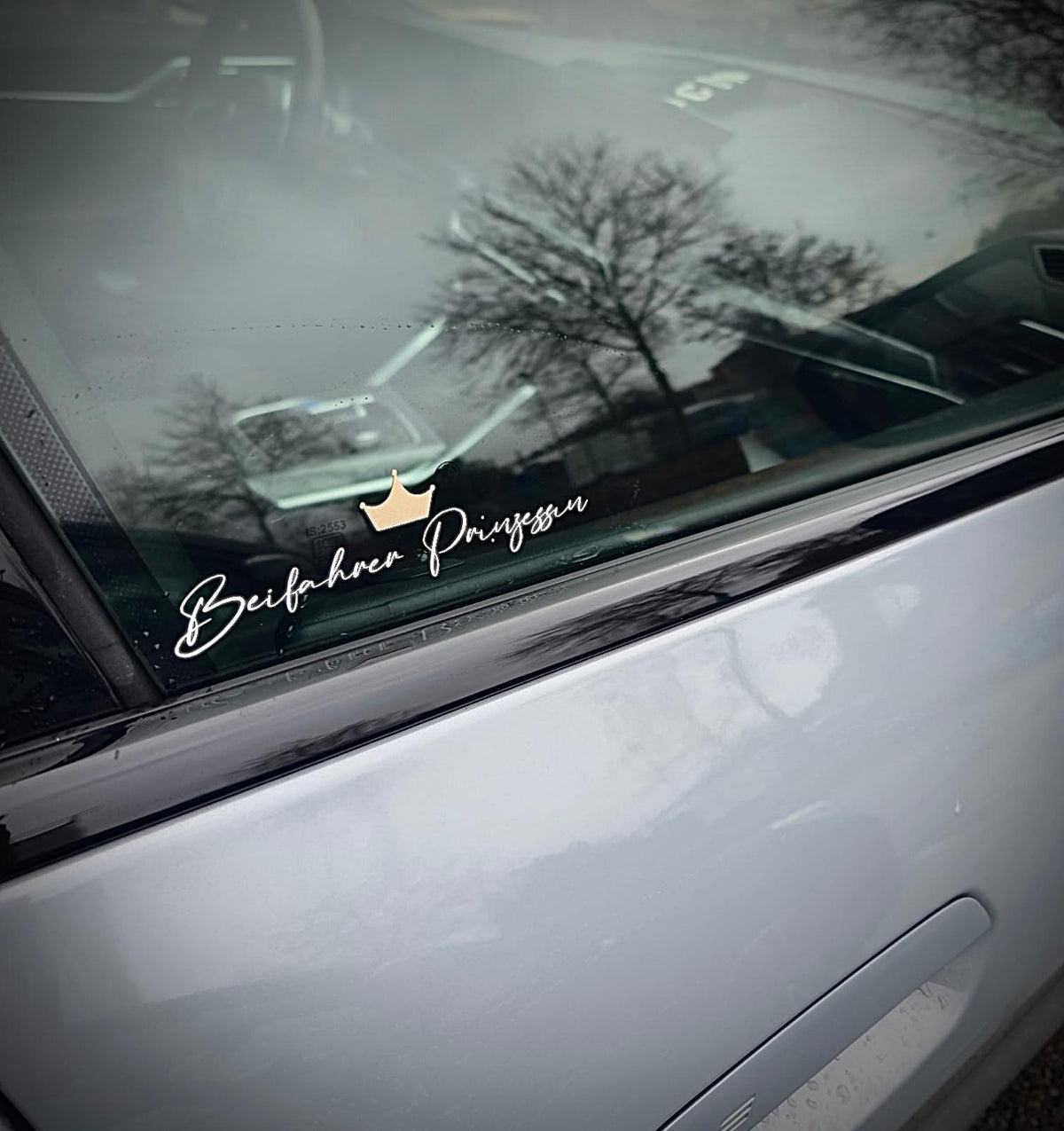 Auto-Spiegel Aufkleber – Beifahrer Prinzessin / Hello Beautiful / Drive Safe