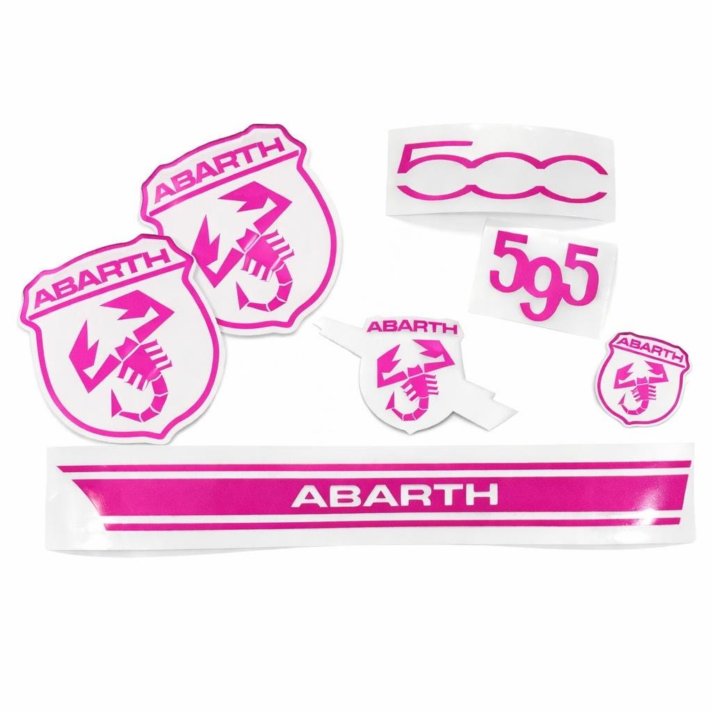 Fiat 500 / 595 Abarth Emblem-Overlay Komplettset – Wunschfarbe