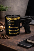 „Geheimwaffe“ Tassen-Sticker personalisiert – Geschenk für Papa, Mama & Freunde