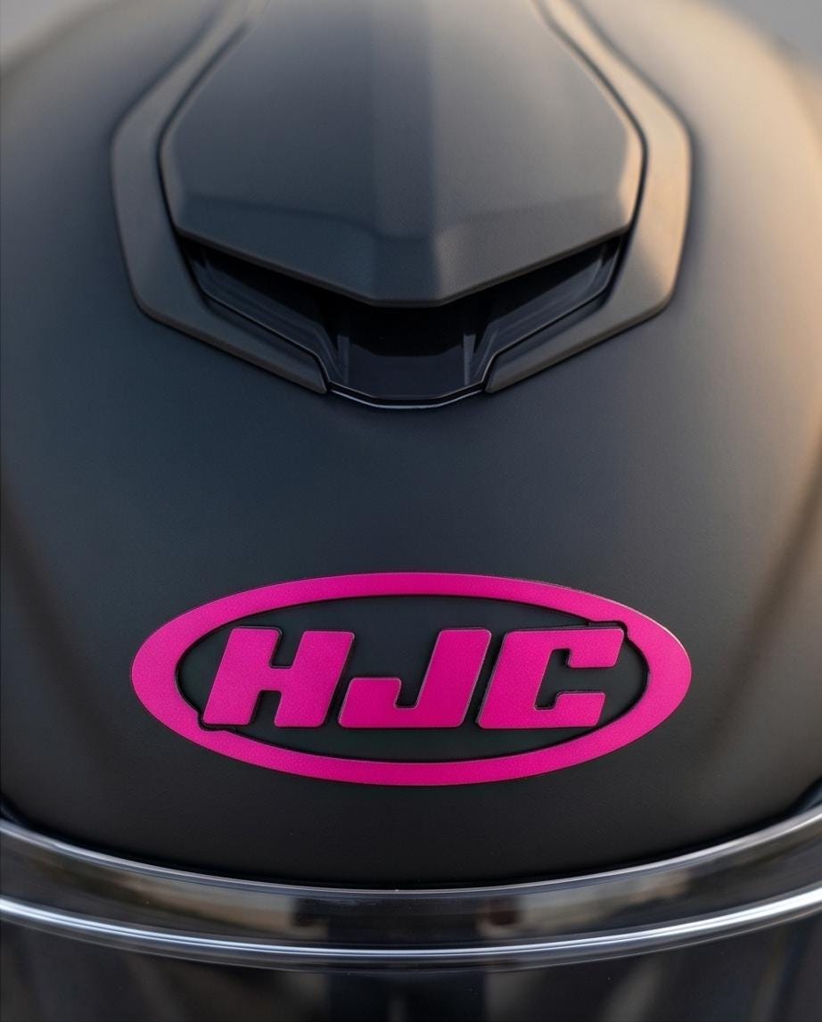 HJC Helm-Logo in Wunschfarbe – Front & Heck Veredelung