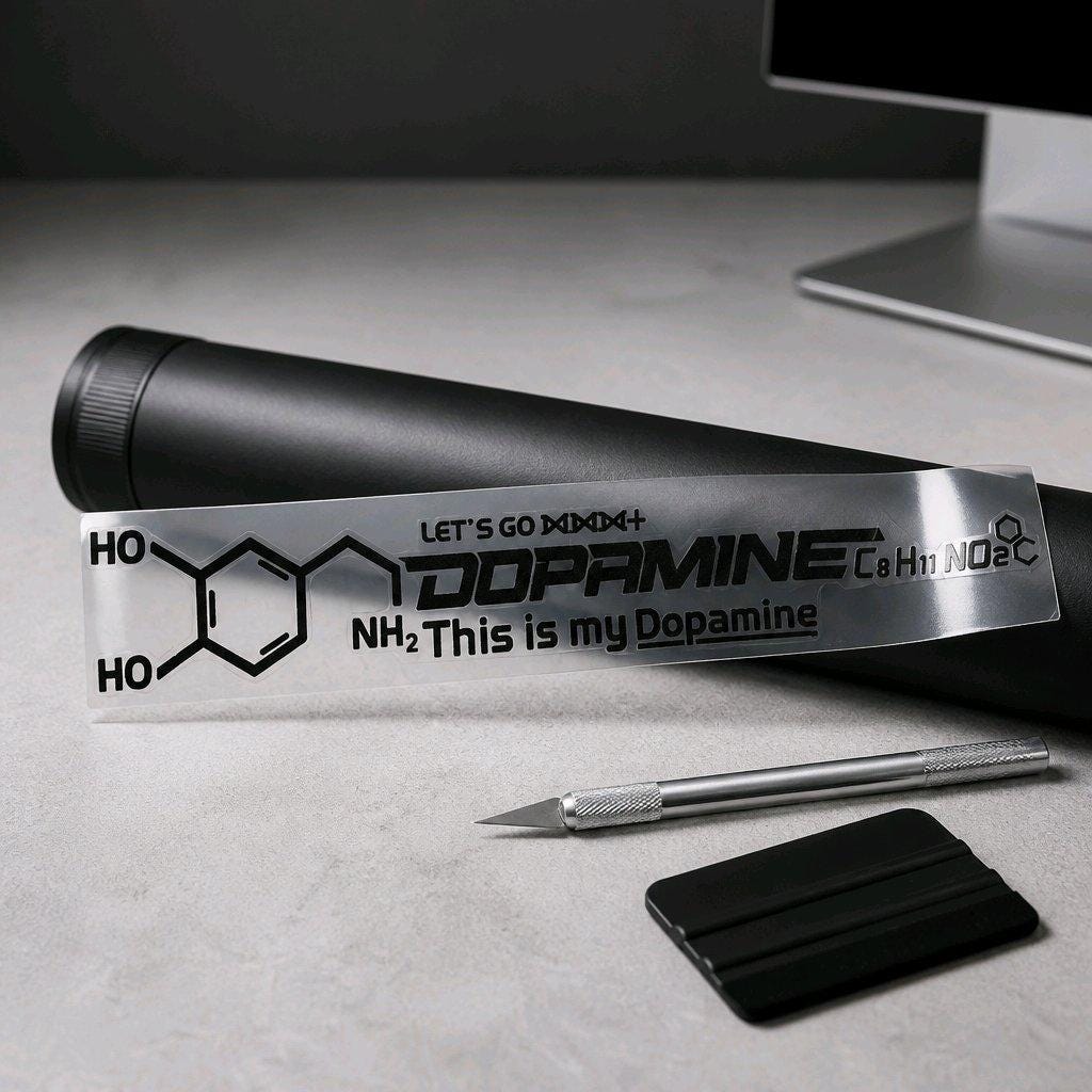 „This is my Dopamine“ Sticker – Dopamin-Formel, transparent