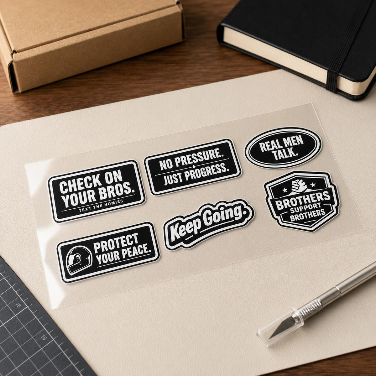 Brotherhood Sticker Pack – Mental Health Statement Aufkleber