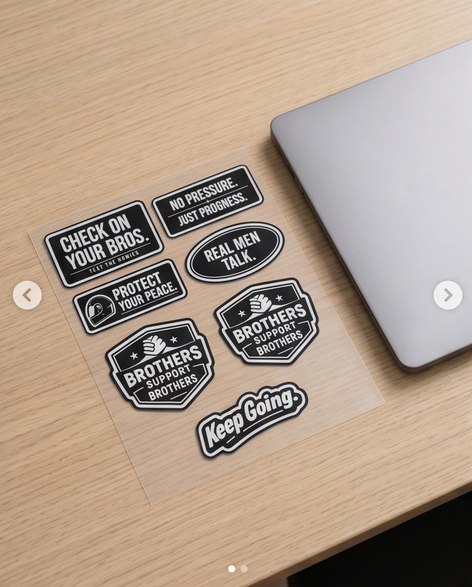 Brotherhood Sticker Pack – Mental Health Statement Aufkleber