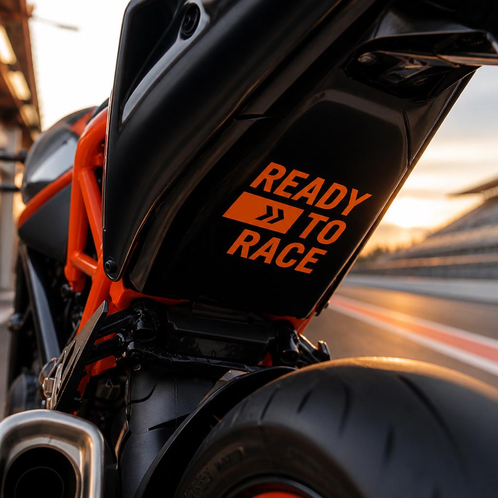 „Ready to Race“ Motorrad Aufkleber – Racing Vinyl Grafik