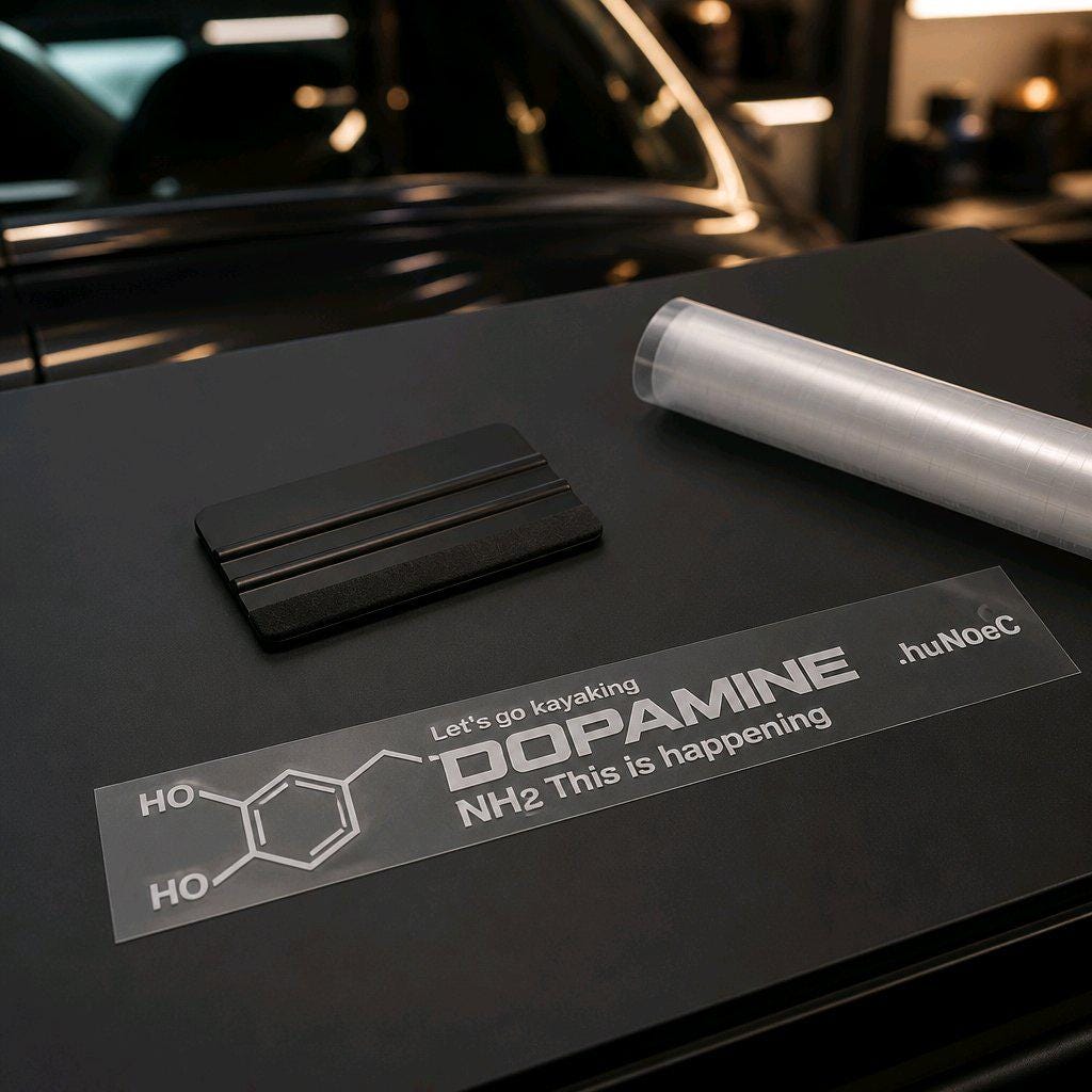 „This is my Dopamine“ Sticker – Dopamin-Formel, transparent