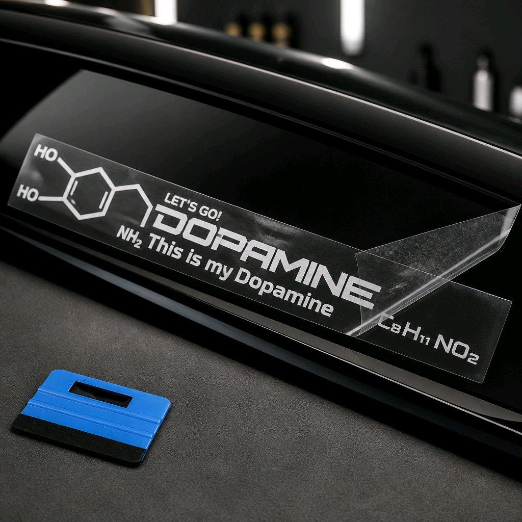 „This is my Dopamine“ Sticker – Dopamin-Formel, transparent