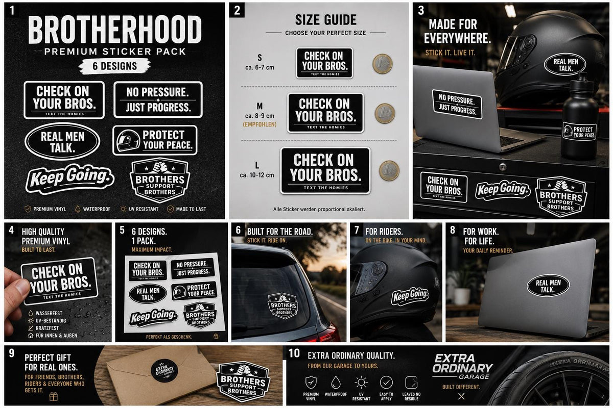 Brotherhood Sticker Pack – Mental Health Statement Aufkleber