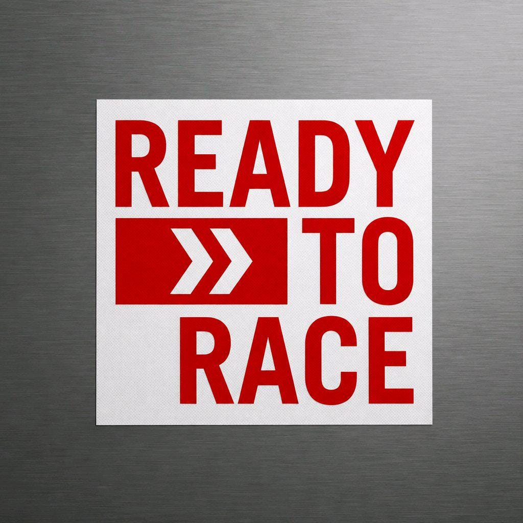 „Ready to Race“ Motorrad Aufkleber – Racing Vinyl Grafik