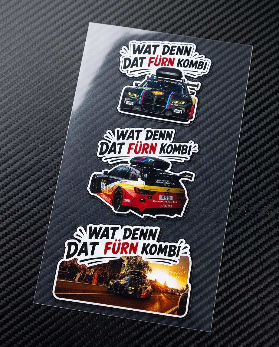 „Wat denn dat fürn Kombi“ Sticker-Bundle – Car Meme für Touring-Fans