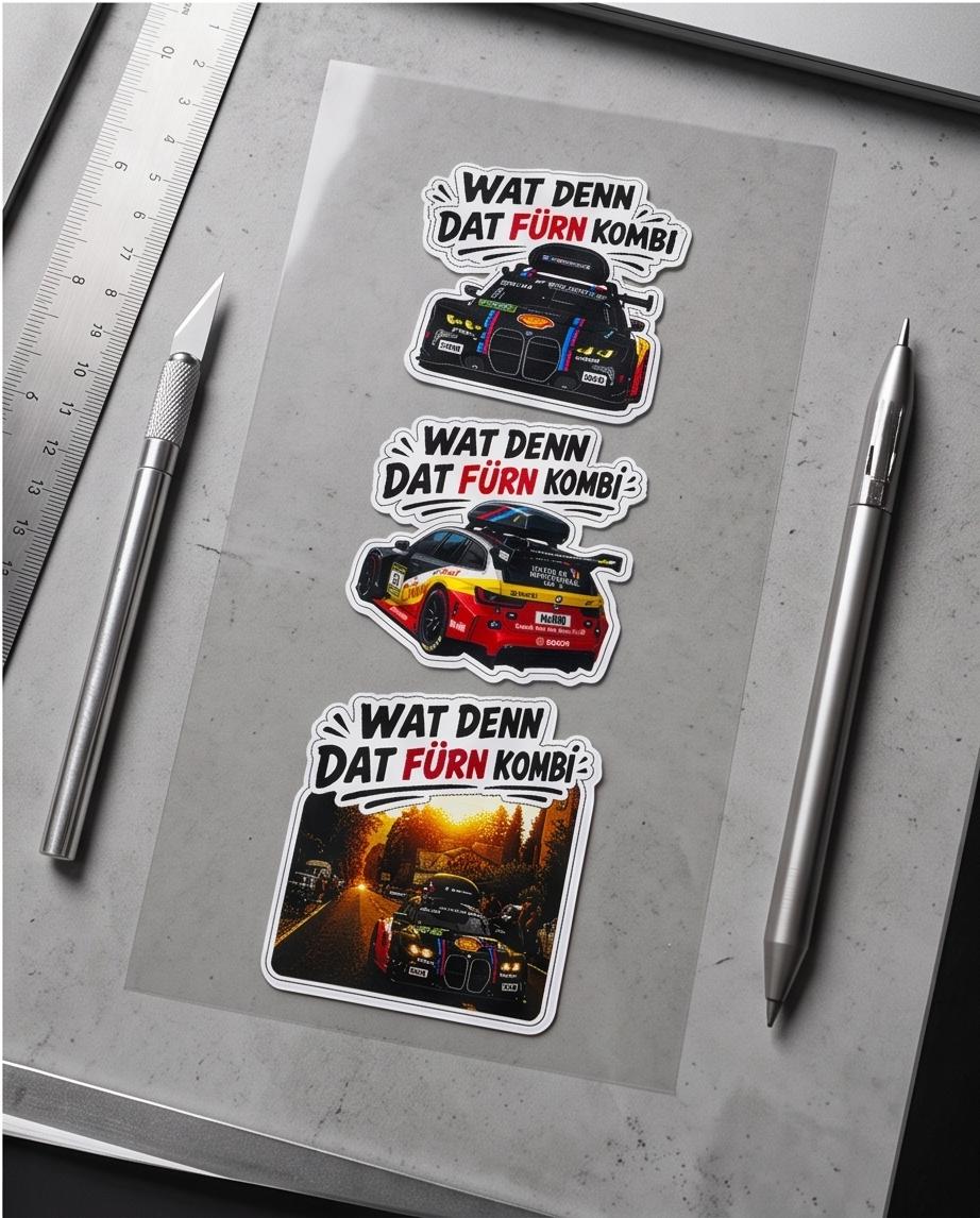 „Wat denn dat fürn Kombi“ Sticker-Bundle – Car Meme für Touring-Fans