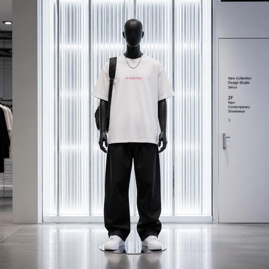 ABC Statement Shirt & Hoodie mit pinkem Back-Print – Heavyweight Oversized