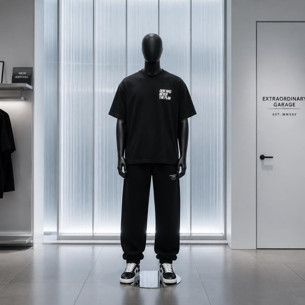 „OEM Was Never The Plan“ Statement Shirt & Hoodie – Heavyweight Oversized