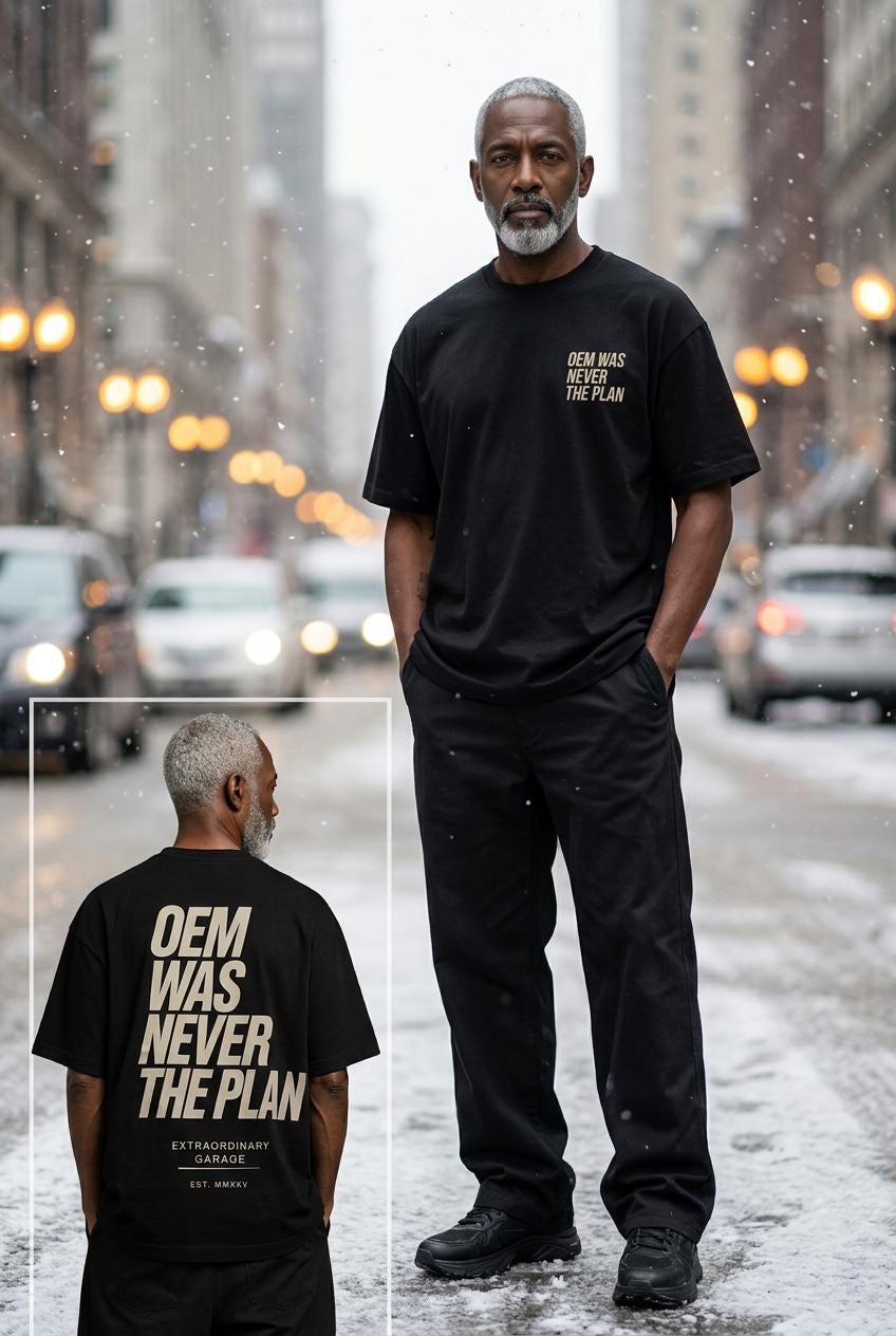 „OEM Was Never The Plan“ Statement Shirt & Hoodie – Heavyweight Oversized