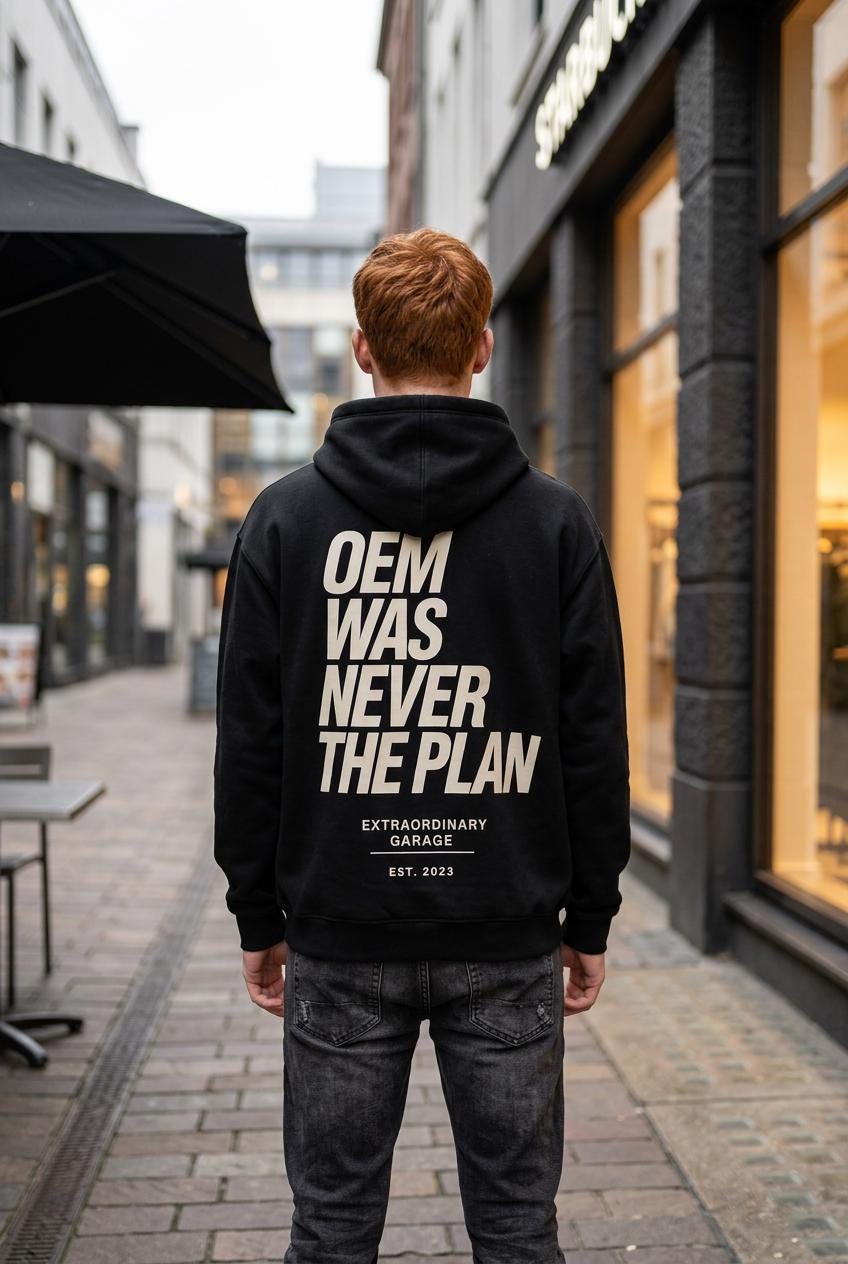 „OEM Was Never The Plan“ Statement Shirt & Hoodie – Heavyweight Oversized