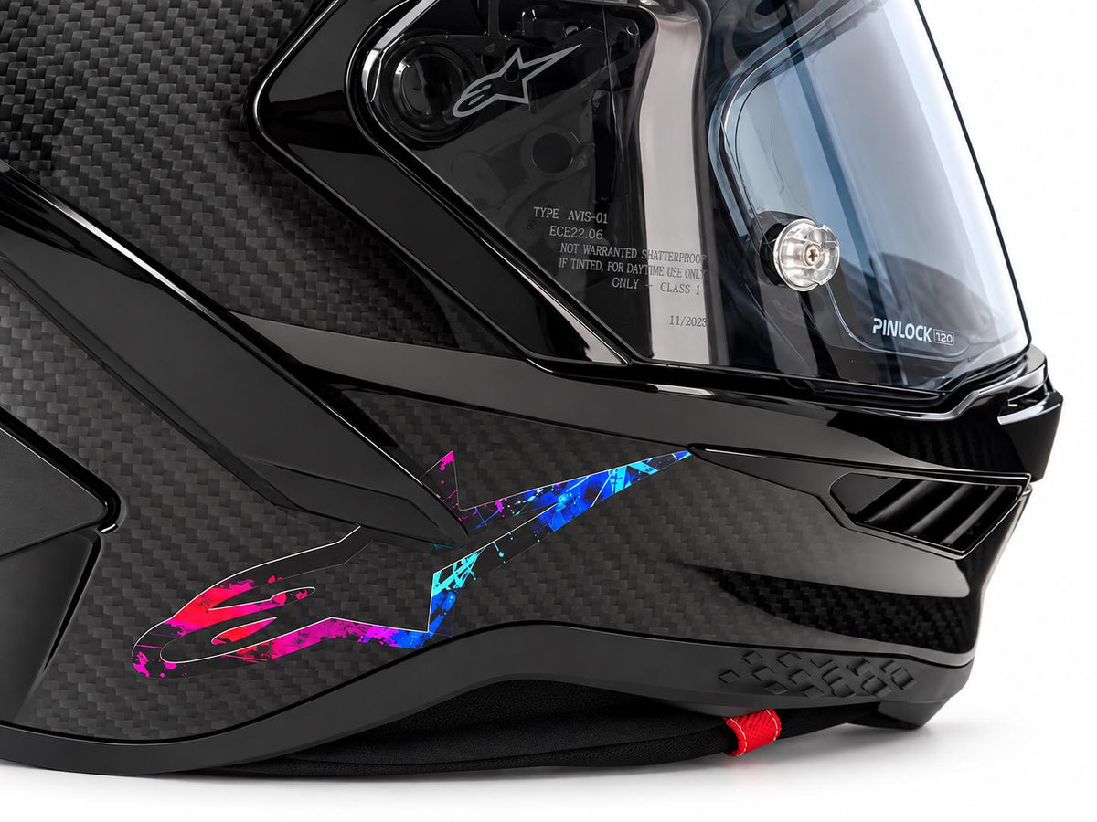Helm-Logo Sticker für Alpinestars Supertech R10 – Wunschfarbe
