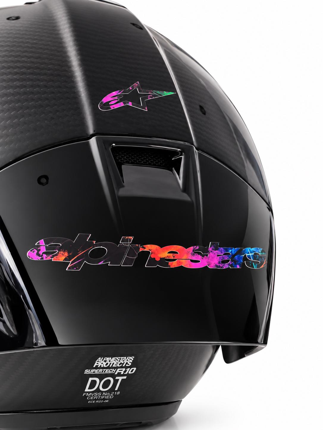 Helm-Logo Sticker für Alpinestars Supertech R10 – Wunschfarbe