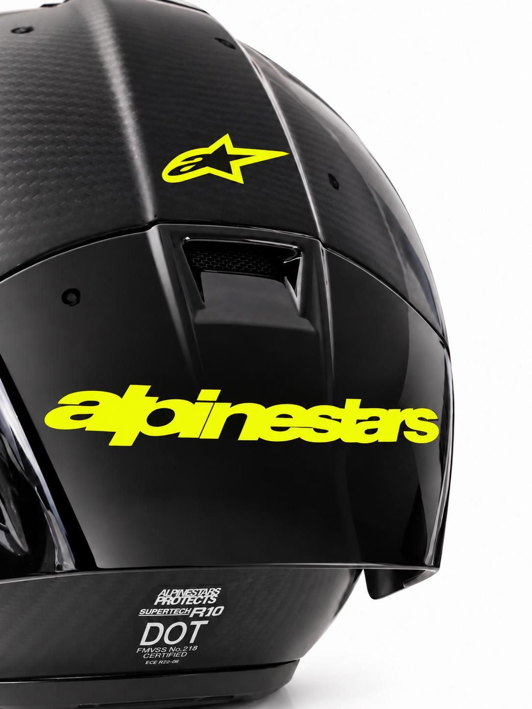 Helm-Logo Sticker für Alpinestars Supertech R10 – Wunschfarbe
