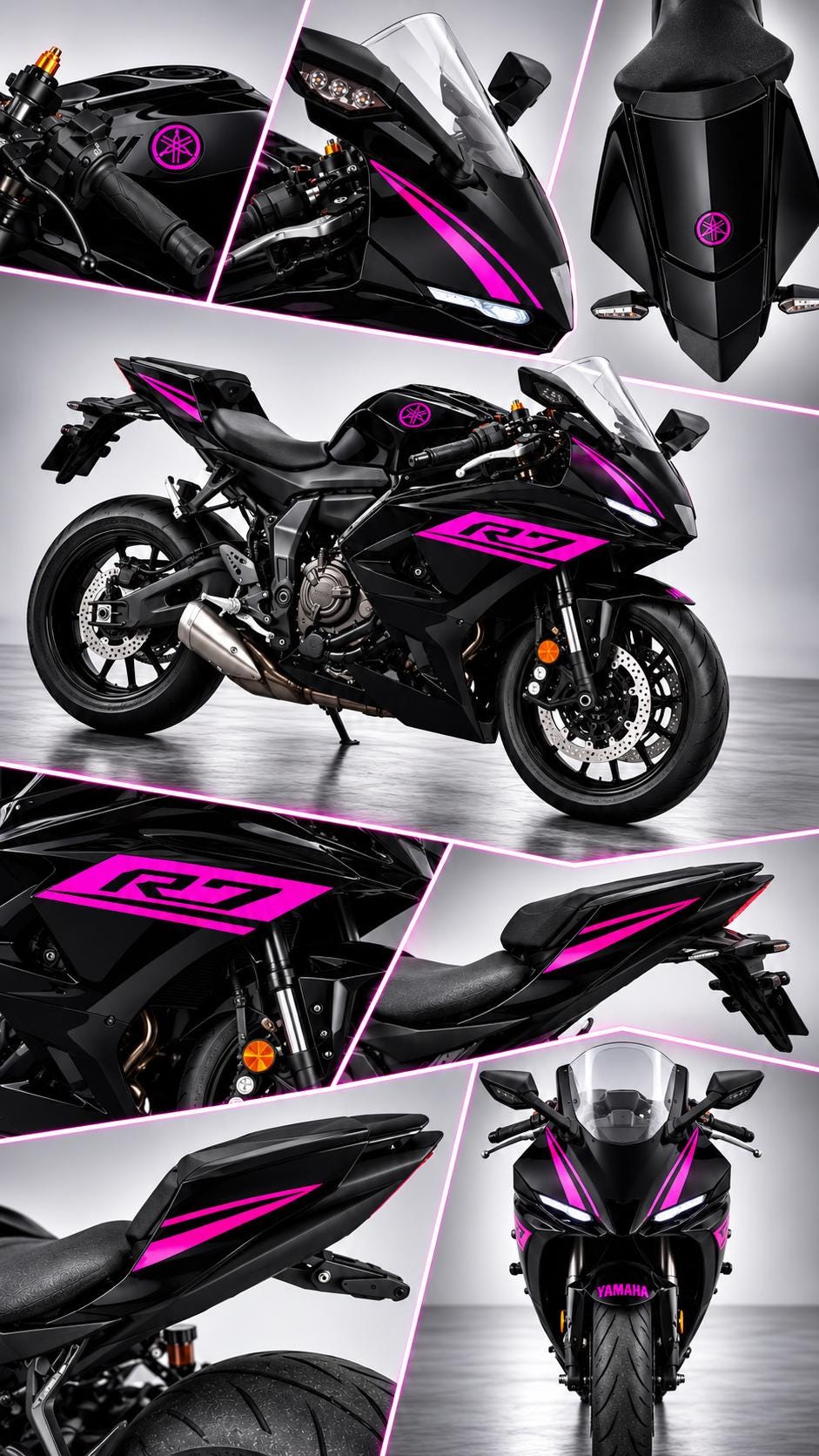 Yamaha R7 Dekor-Set Komplett – überklebt das gesamte Originaldekor