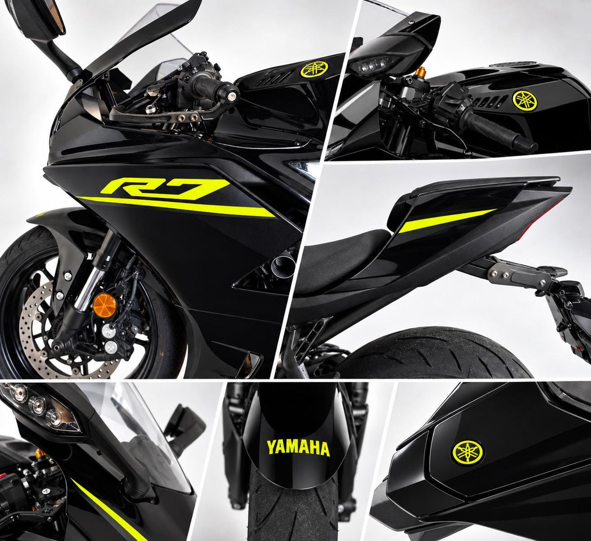 Yamaha R7 Dekor-Set Streifen – R7-Schriftzug & Racing-Stripes