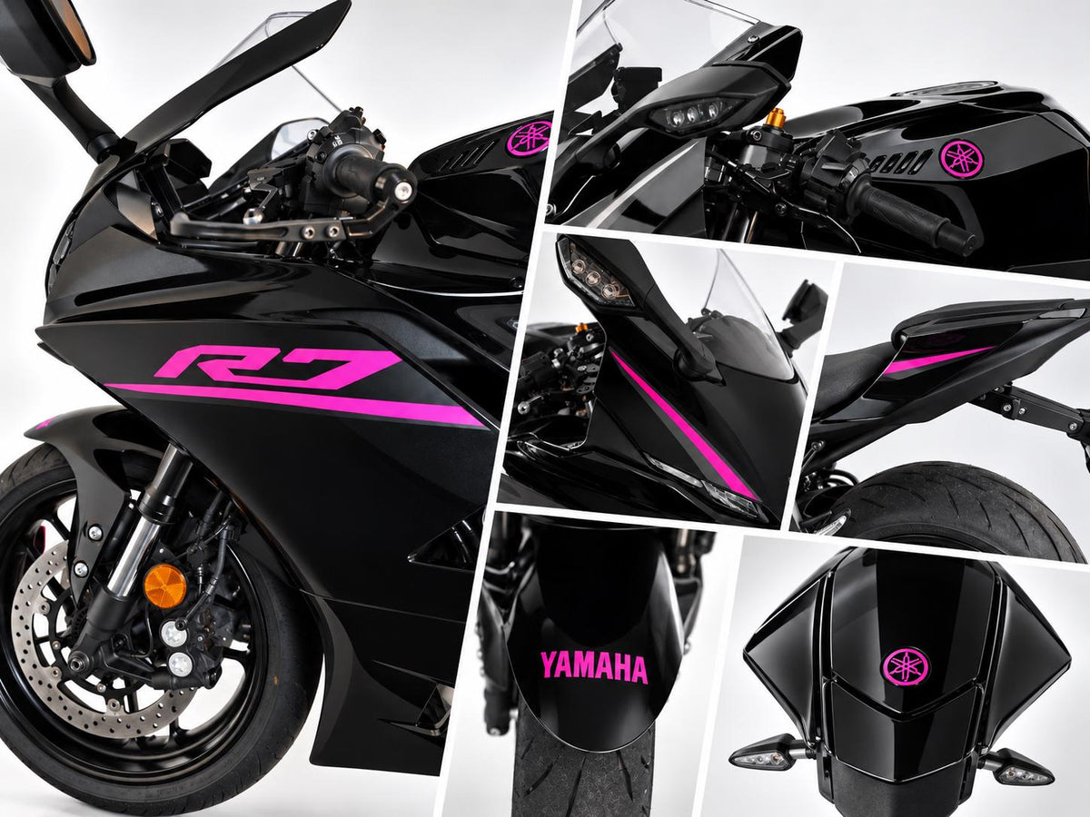 Yamaha R7 Dekor-Set Streifen – R7-Schriftzug & Racing-Stripes